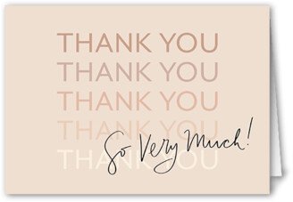 Thank You Cards: So Very Grateful Thank You Card, Beige, 3X5, Matte, Folded Smooth Cardstock