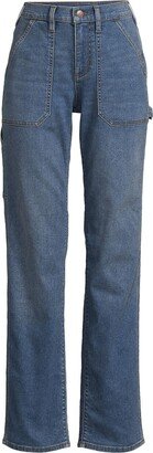 Plus Size Recover High Rise Relaxed Straight Leg Utility Blue Jeans