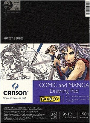 Canson Comic and Manga 9 x 12 Drawing Sketch Pad 20 Sheets/Pad (22270)