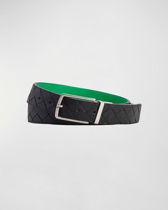 Men's Reversible Intrecciato Leather Belt