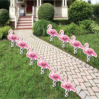 Big Dot Of Happiness Pink Flamingo - Lawn Decor - Tropical Summer Outdoor Yard Party Decor - 10 Piece