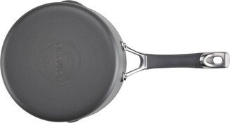 Radiance 3qt Nonstick Hard Anodized Saucepan with Straining Lid Gray