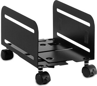 Mount-It! Rolling CPU Stand with Wheels | Heavy Duty Desktop Computer Tower Cart with Ventilation and Adjustable Width from 4.87 to 8.5 Inches | Steel