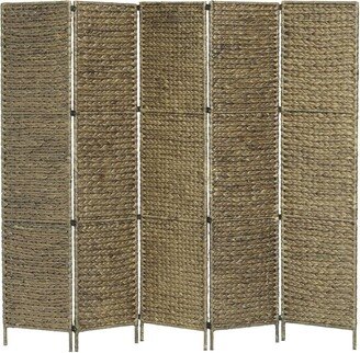 5-Panel Room Divider Brown 76