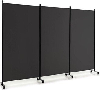 3 Panel Folding Room Divider with Lockable Wheels - 103