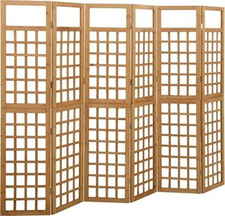 6-Panel Room Divider/Trellis Solid Fir Wood 95.5