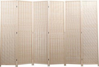 6-Panel Bamboo Room Divider,Private Folding Portable Partition Screen