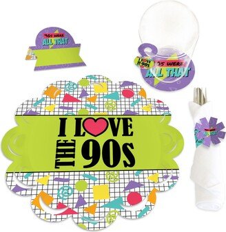 Big Dot Of Happiness 90's Throwback Party Paper Charger & Decor Chargerific Kit Setting for 8