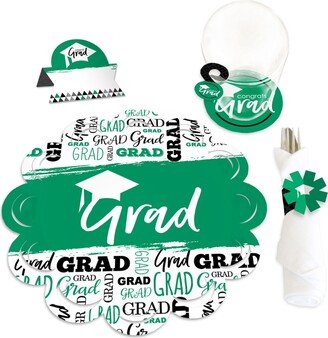 Big Dot Of Happiness Green Grad Best is Yet to Come Party Table Decorations Chargerific Kit 8 Ct