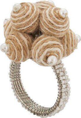 Saro Lifestyle Napkin Ring Holders With Spiral Ball Design (Set of 4)