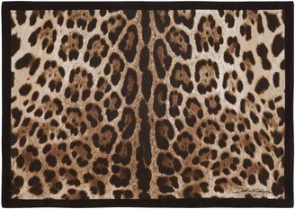 Leopard-Print Placemat And Napkin Set