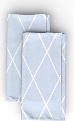 Cloth Napkins: Clemmie's Lattice - Blue Cloth Napkin, Longleaf Sateen Grand, Blue