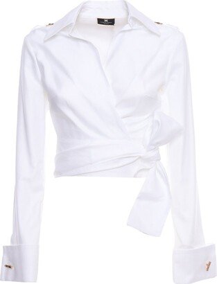 Sash Detailed Cropped Shirt