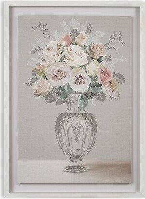 Rose Bouquet Vase Framed Floating Canvas Wall Art, 27.6