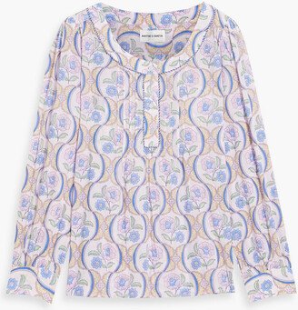 Tanissa pintucked printed cotton-voile blouse