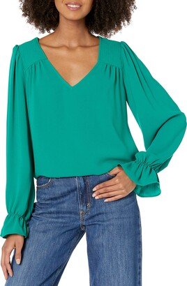 Women's V Neck Long Sleeve Blouse