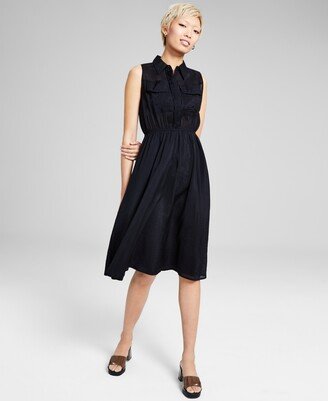 And Now This Women's Fit & Flare Midi Shirtdress