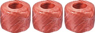 Unique Bargains Polyester Nylon Plastic Rope Twine Household Bundled for Packing ,100m Red 3Pcs