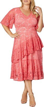 Women's Plus Size Lace Affair Tiered Cocktail Dress