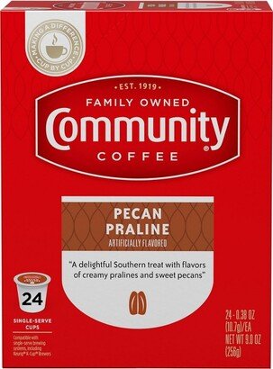 Community Coffee Pecan Praline Medium Roast Coffee - Single Serve Pods - 24ct