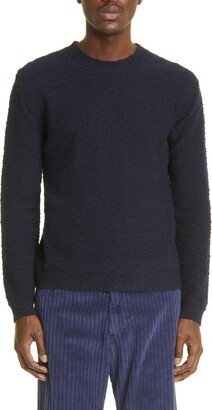 Crewneck Cotton Blend Bouclé Sweater