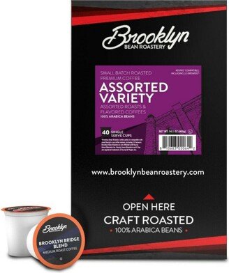 Brooklyn Beans Roastery Brooklyn Beans Assorted Variety Pack Coffee Pods, Compatible 2.0 Keurig, 40 Count