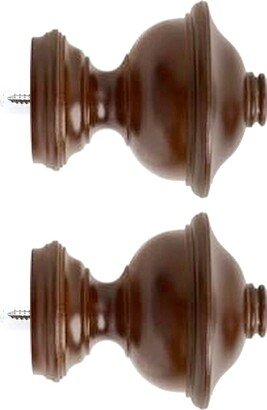 Pair/For 1 3/8 Inch Rod Drapery Wood Finial For 3/8