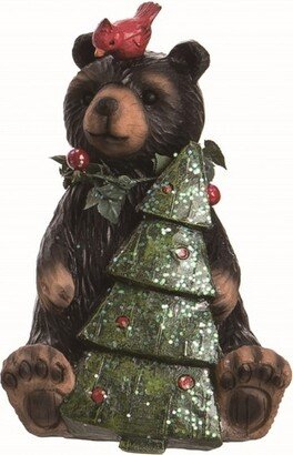 Resin Multicolored Christmas Small Bear Figurine