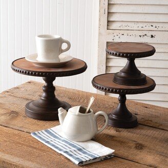 Set of Three Round Dessert Stands - 10¼'' dia. x 7''H