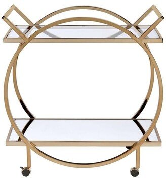 TiramisuBest Glam Traverse Kitchen Serving Cart with 2 Shelf, Champagne & Mirrored