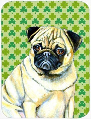 Pug St. Patricks Day Shamrock Portrait Glass Cutting Board