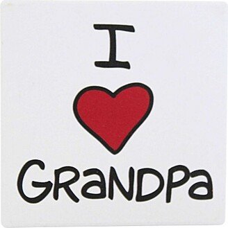 Enesco Tabletop I Heart Grandpa Coaster - One Coaster 4 Inches - Our Name Is Mud - 6013776 - Stoneware - White