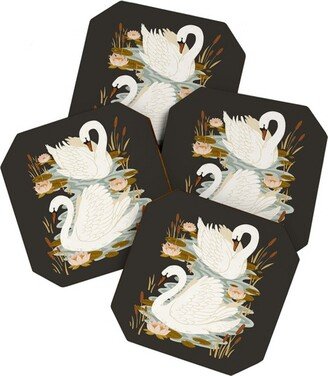 Avenie Swan Dance Set of 4 Coasters