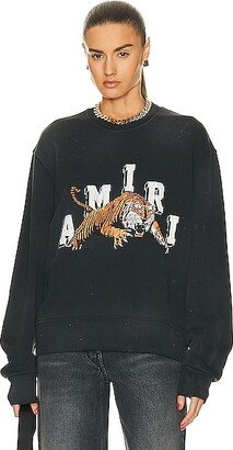 Vintage Tiger Crewneck in Black