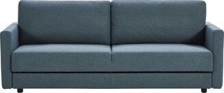 Fabric Upholstered Sofa Bed with Storage and Metal Legs, Blue