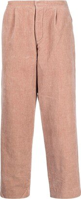 Cropped Melange Wool Trousers