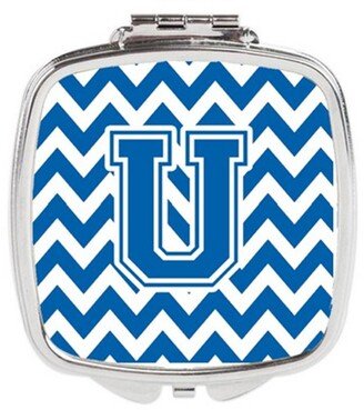 CJ1056-USCM Letter U Chevron Blue & White Compact Mirror