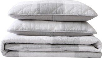 Boulder Plaid Quilt Set, King, 3 Piece