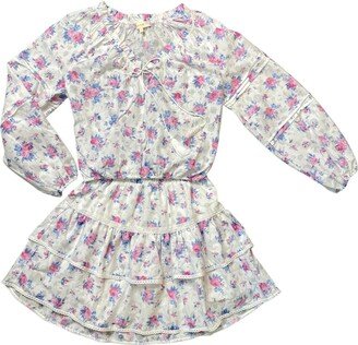 fanco Amelia Floral Top & Skirt Set In Pink Floral