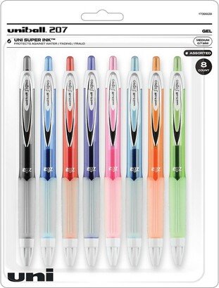 uni-ball uniball 207 Fashion Retractable Gel Pens Medium Point 0.7mm Assorted Ink 8/Pack (1739929)