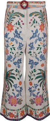 Ginger Floral Print Flared Trousers