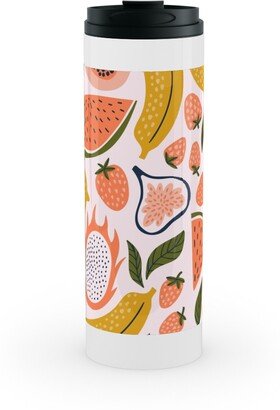 Travel Mugs: Summer Fruits - Orange Stainless Mug, White, 16Oz, Orange