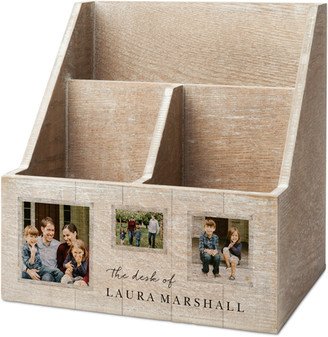 Desk Caddies: Rustic Farmhouse Desk Caddy, Desk Caddy, Gray