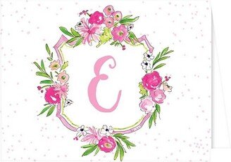 RosanneBECK Collections 10ct Folded Notes - Vintage Floral Crest Monogram - E