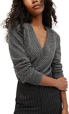 Pablah V Neck Dotted Sweater