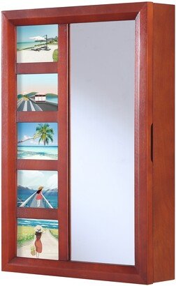 Venice Wall Mount Jewelry Armoire, Jewelry Cabinet, Jewelry Storage with Photo Frame, Mirror, Drawers