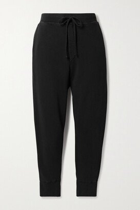 Nolan Cropped Cotton-jersey Track Pants - Black