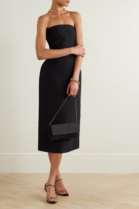 Nita Strapless Wool And Silk-blend Cady Midi Dress - Black