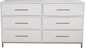 60 White Solid Wood Six Drawer Double Dresser