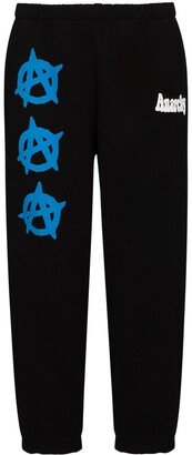 Anarchy-print track pants